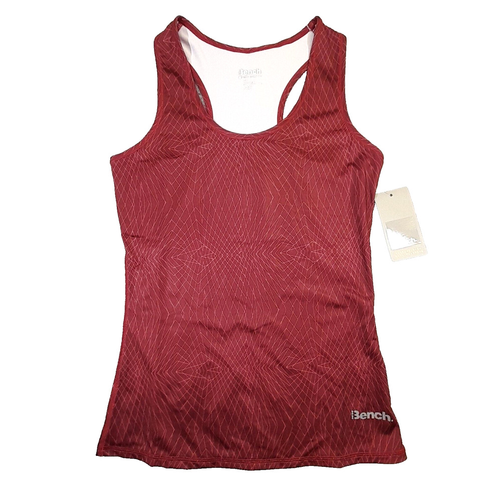 Bench Urbanwear Womens Fitted Top Racer Back Red Petite Small Sleeveless Tank